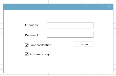 XLF - Login window